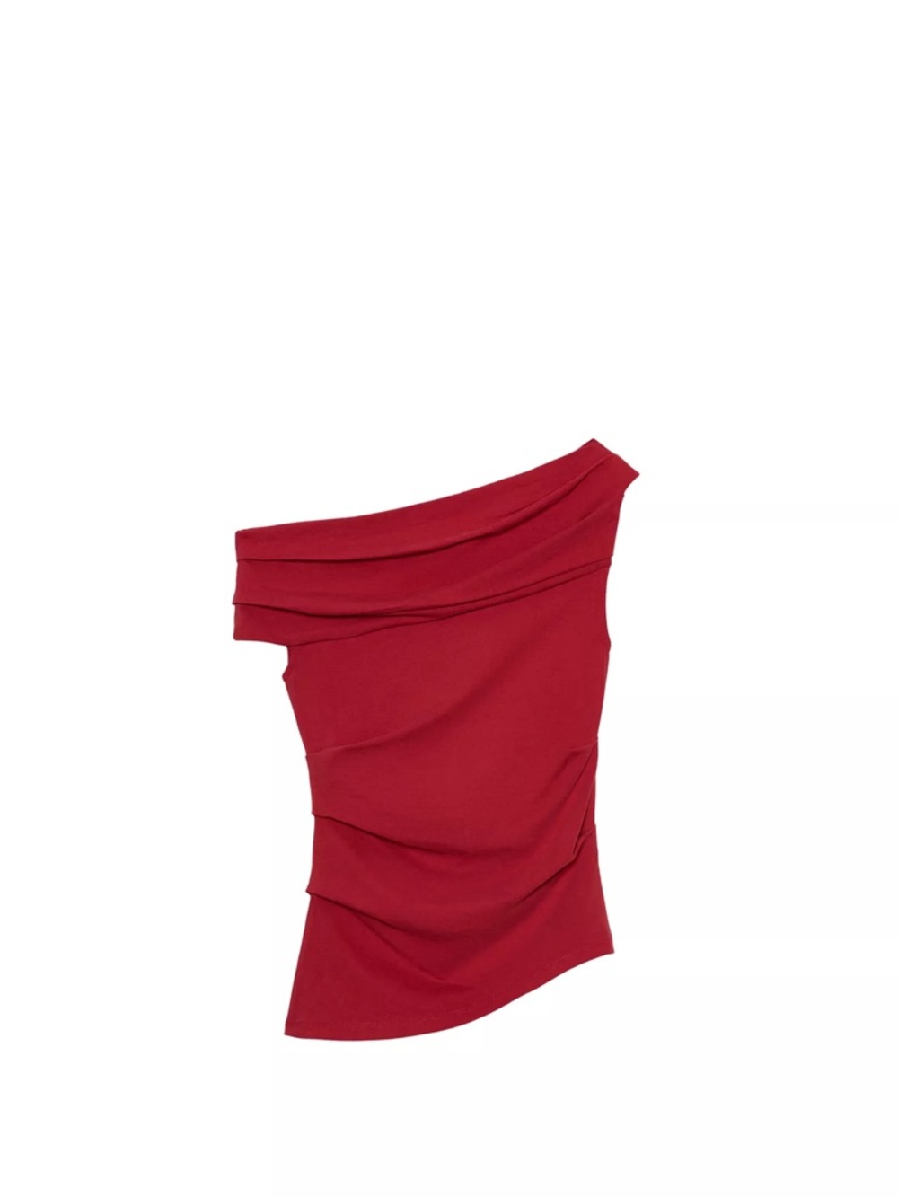 Zara One-Shoulder Red Tank Top